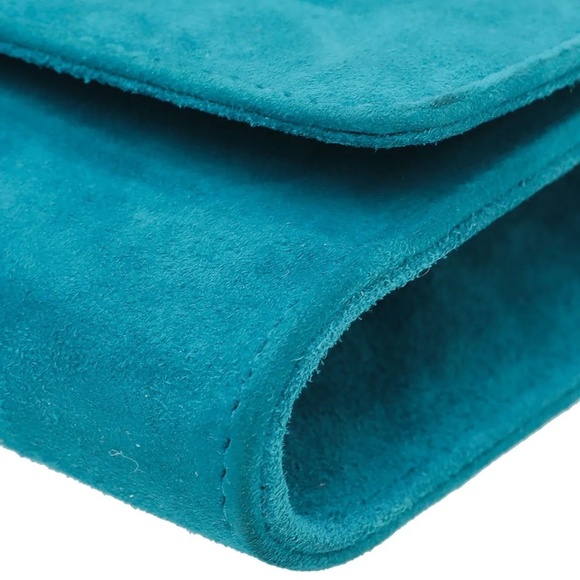 Gucci Turquoise Suede Broadway Jeweled Clutch - Picture 2 of 7